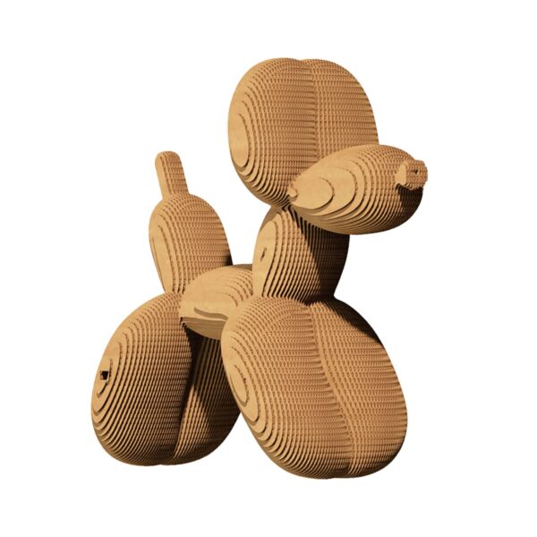 Balloon Dog 3D puzzle by Cartonic – cardboard sculpture inspired by Jeff Koons