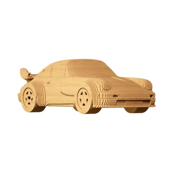 Porsche 911 3D puzzle made from eco-friendly cardboard – Cartonic sports car model for display.