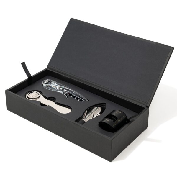 Wine gift box by L’Atelier du Vin – includes corkscrew, pourer, champagne opener and bottle stopper