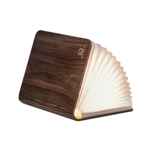 This wooden book lamp opens into a 360° glowing sculpture. Made from walnut and gift-wrapped with care. Order before 15:00 for same-day shipping.