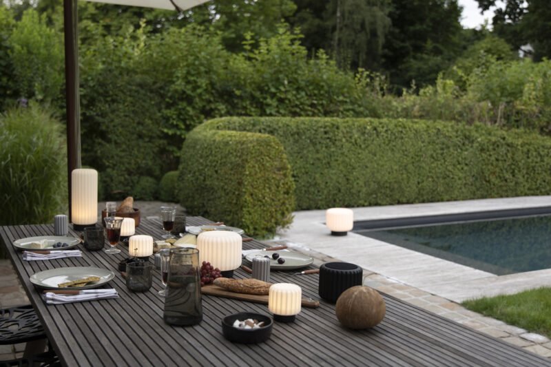 Dentelles XL USB rechargeable lamp by Atelier Pierre – wireless, dimmable, and perfect for indoor and outdoor use. A statement piece in design and functionality