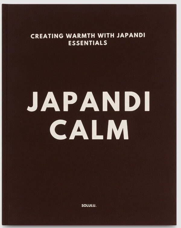 Japandi Calm coffee table storage book by Solulu in beige mercerised cotton with magnetic closure