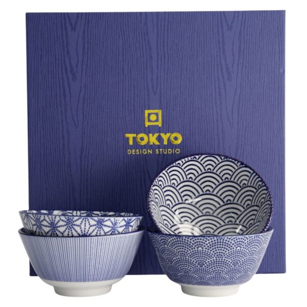 Nippon Blue Rice Bowl Giftset 4pcs 12x6.4cm 300ml