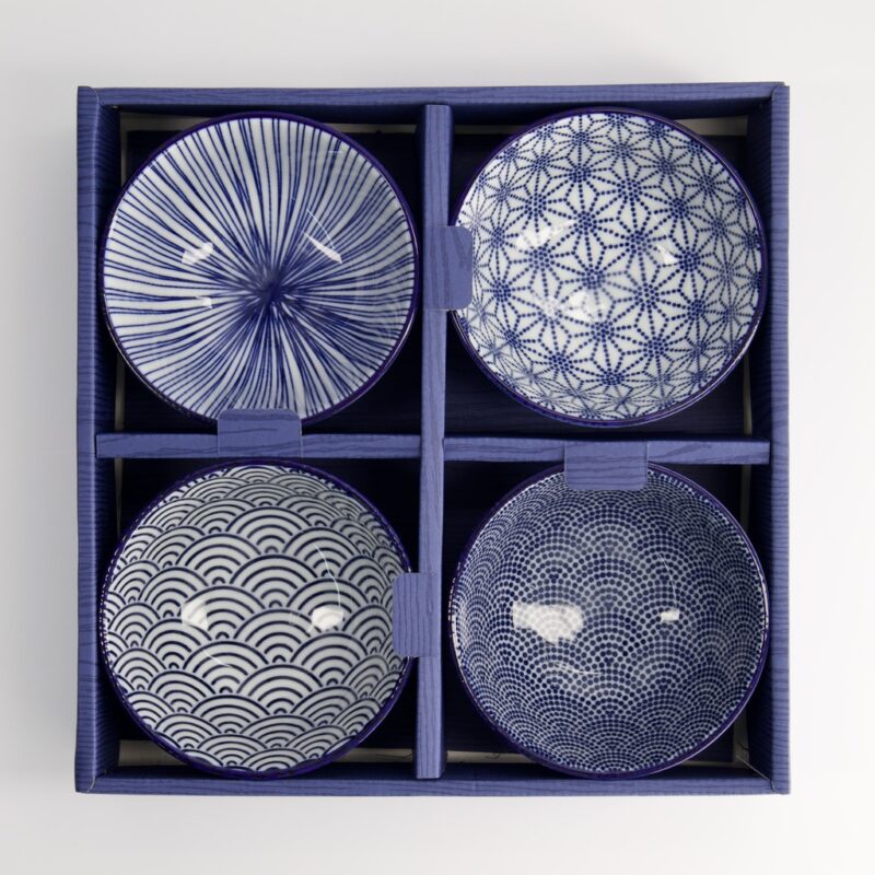 Nippon Blue Grand Bowls – Handgemaakt Japans Porselein, 500 ml