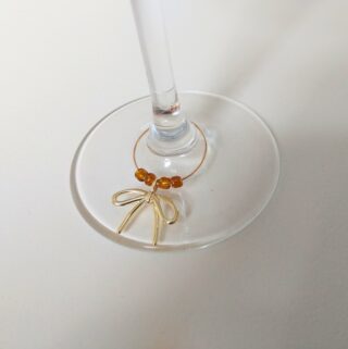 Glasringen cadeau – Set van 6 met kralen en strik