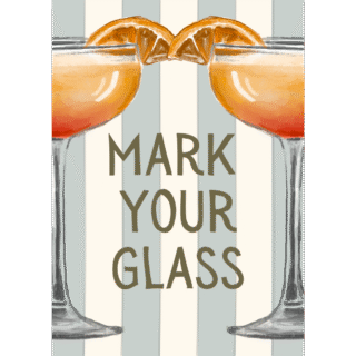 Glasringen cadeau – Set van 6 met kralen en strik