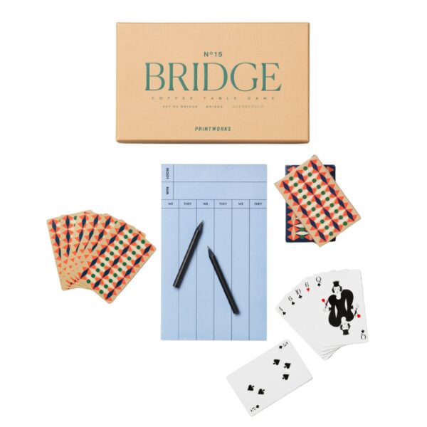 Bridge card set with elegant graphics and wooden pencils – Coffee Table Game