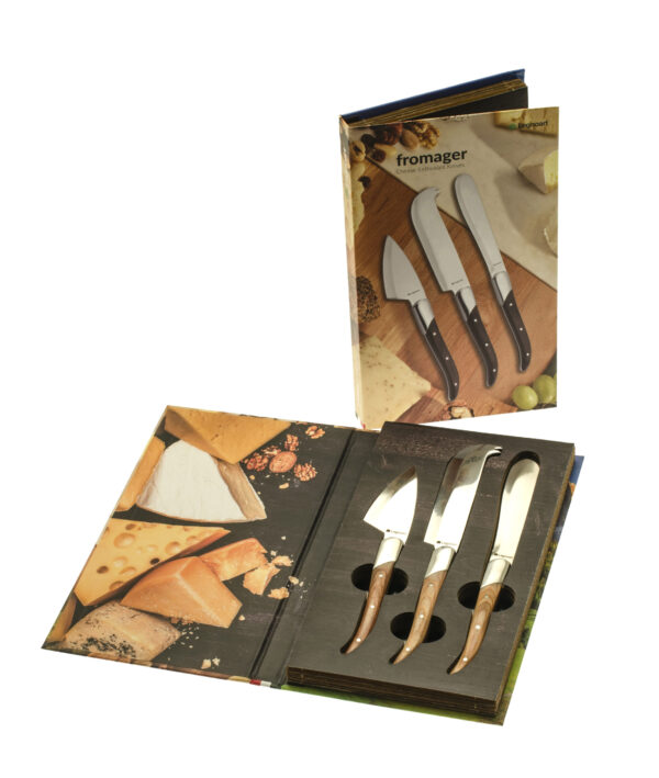 Legnoart kaasmessenset Fromager – luxe Italiaanse kaasmessen met stamina-houten handgrepen