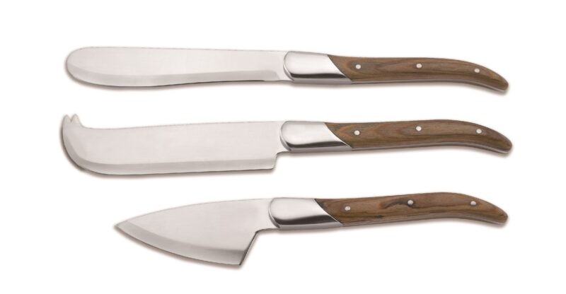 Luxury cheese knives with stamina-wood handles