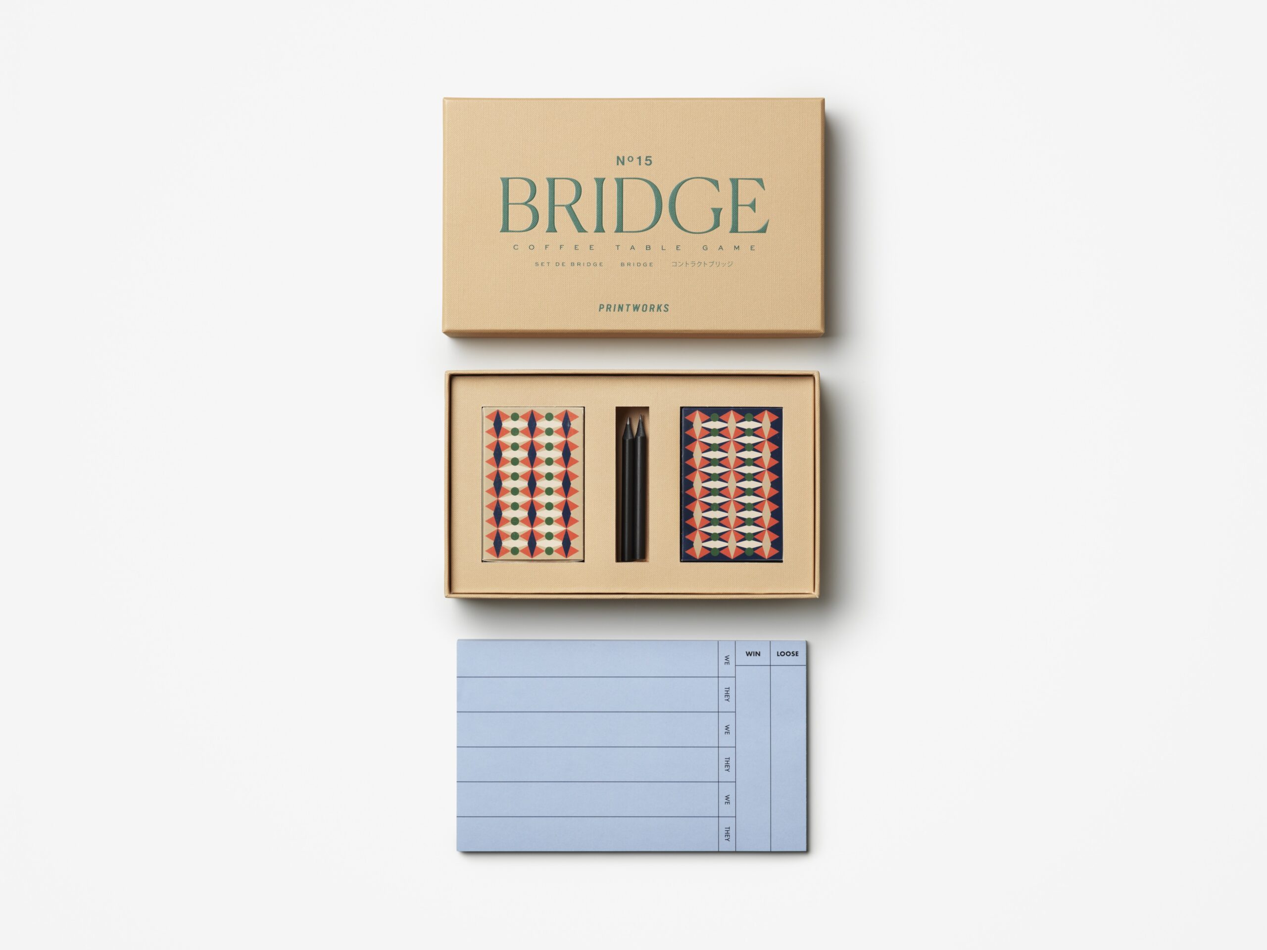 Luxury bridge set in orange box with premium playing cards