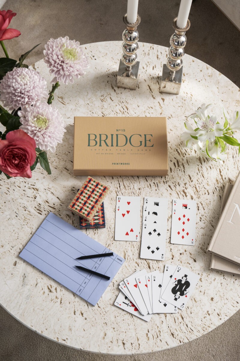 Elegant bridge set for coffee table display and stylish game nights