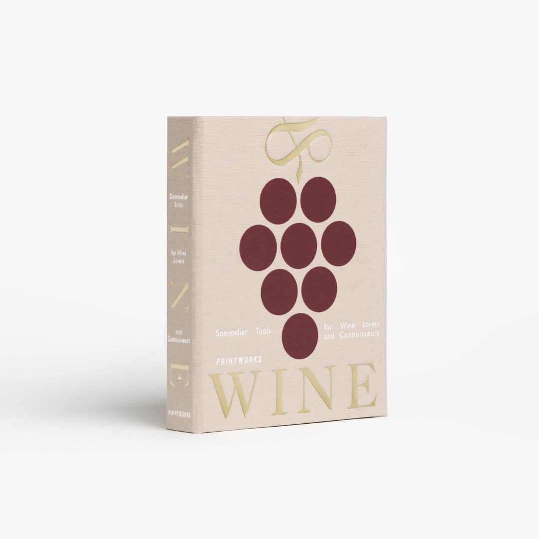 Wine tools set in beige and red book-style box – elegant stainless steel wine accessories