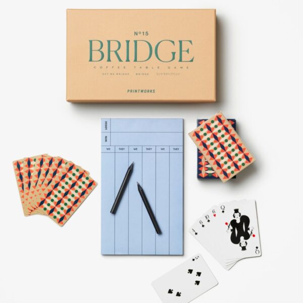 Bridge card set with elegant graphics and wooden pencils – Coffee Table Game