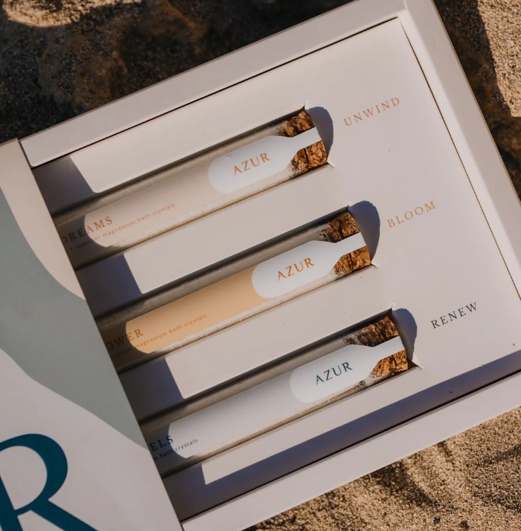 bathtime stories bath salt from Azur in sand