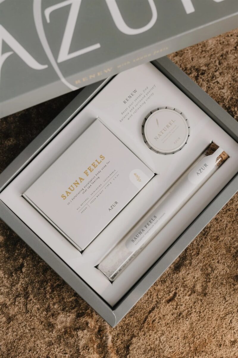 renew giftset van azur natural bodycare in sand