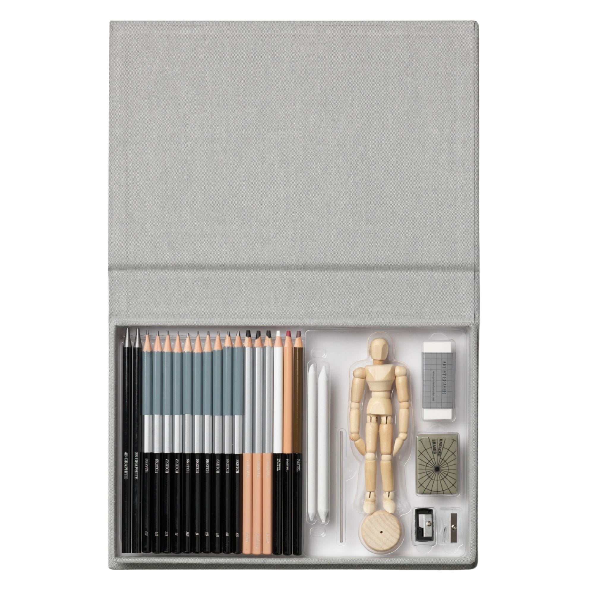Drawing kit for beginners – Emerging Artist 25-piece sketch set