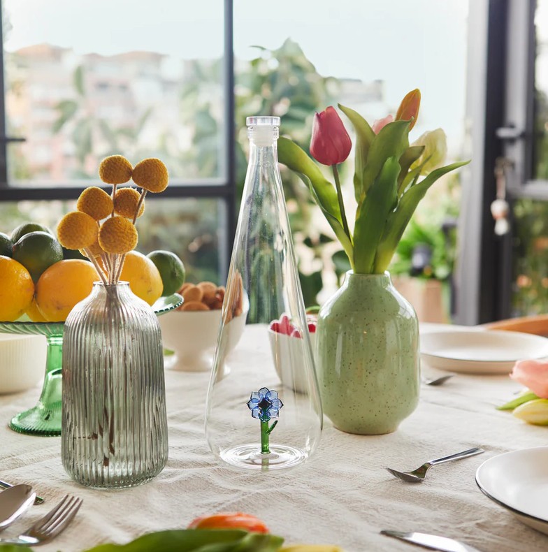 Anemone bottle on a set table for water