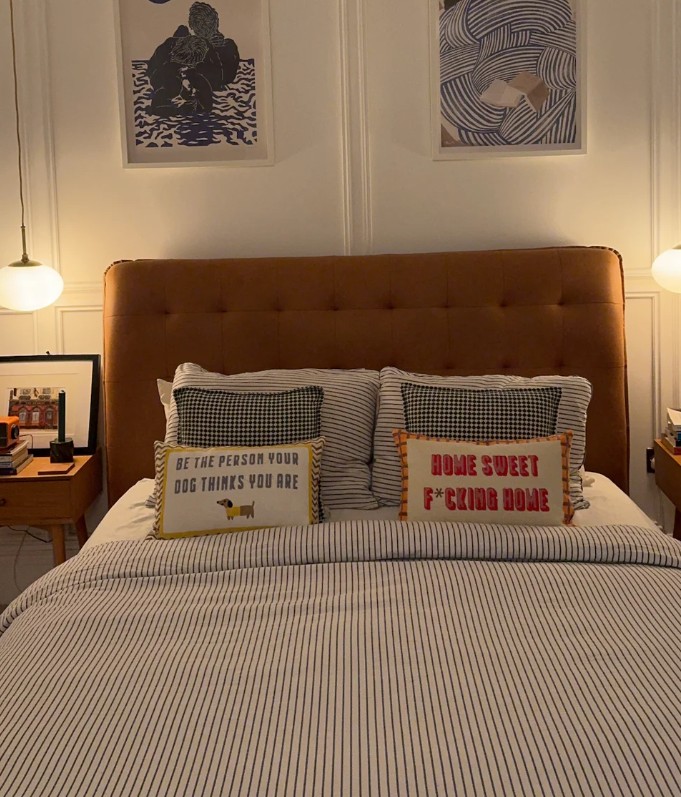 Be the person your dog thinks you are pillow on a bed