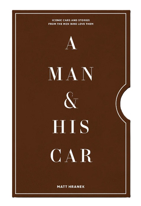 Luxe koffietafelboek A Man and His Car met bruine hardcover en iconische autofotografie.
