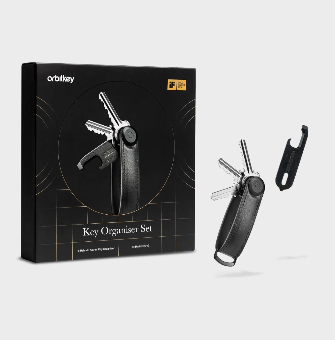 Hybrid Leather sleutelhanger set met Multi-Tool v2 – luxe cadeauset