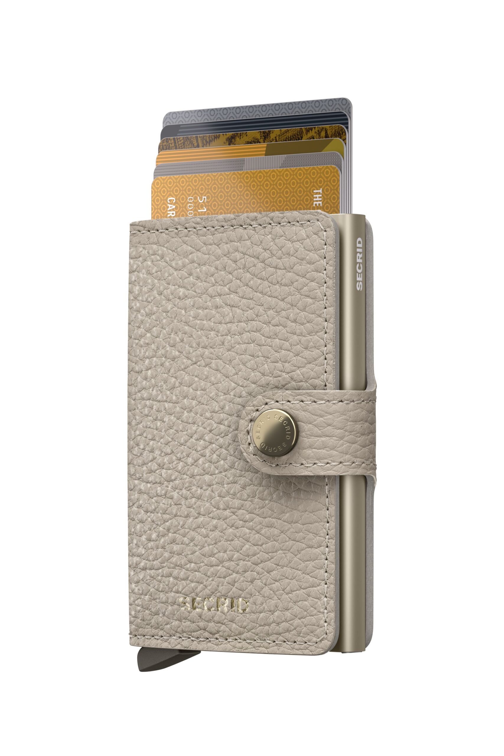 Secrid Miniwallet Pebble Latte in creamy neutral pebble leather.