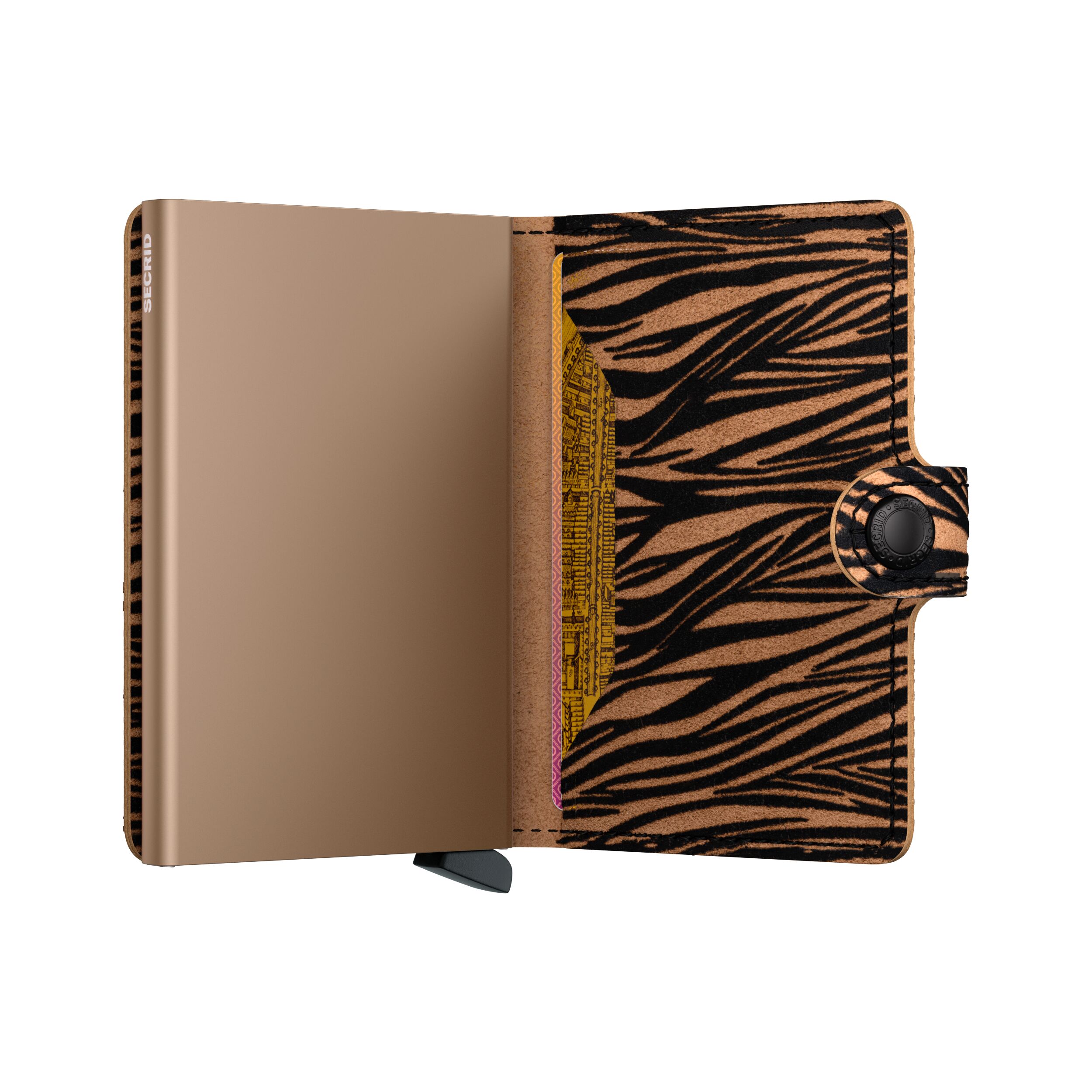 Secrid Miniwallet Zebra Beige with RFID aluminium core. Compact, stylish and surprisingly spacious — a bold everyday essential.