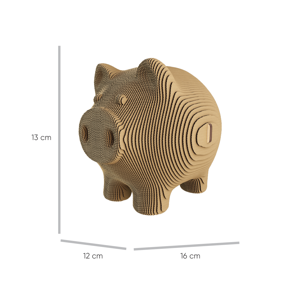 Cartonic Piggy Money Bank 3D Puzzle made from eco-cardboard.