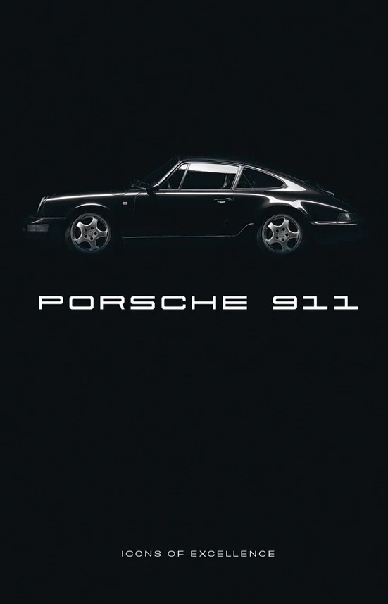 Porsche 911: Icons of Excellence — luxe zwart koffietafelboek met iconische Porsche-fotografie.