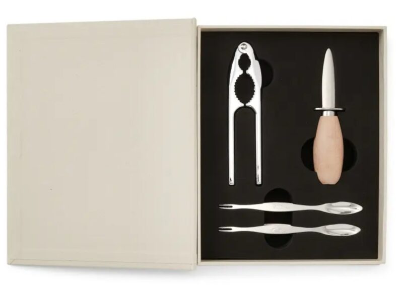 Printworks Seafood Tools set in book-style box open box