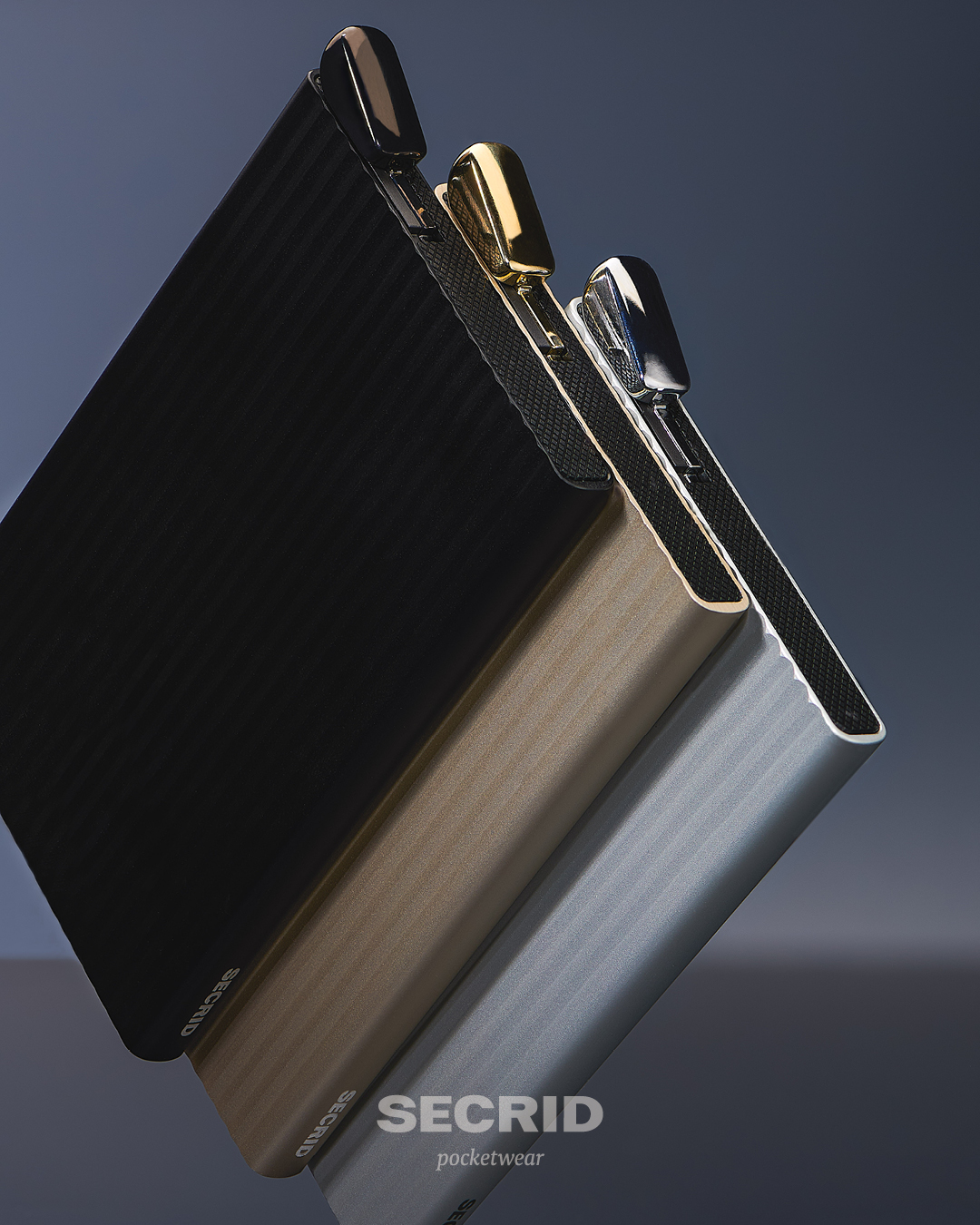 Secrid Cardprotector+ Fluted Black/Charcoal premium card holder.