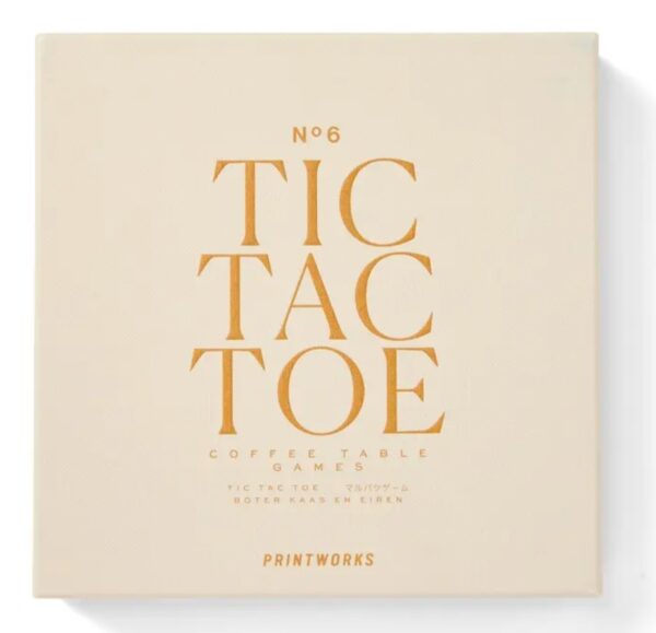 Printworks Classic Tic Tac Toe spel met acryl bord en houten speelstukken.
