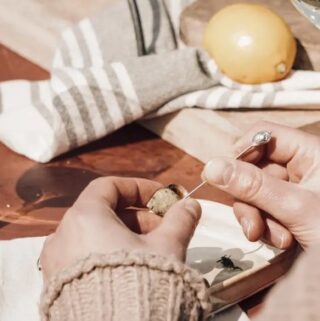 Schelp Tapasprikkers – Handgemaakt Tinnen Cadeauset Anovi