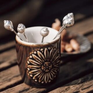 Schelp Tapasprikkers – Handgemaakt Tinnen Cadeauset Anovi