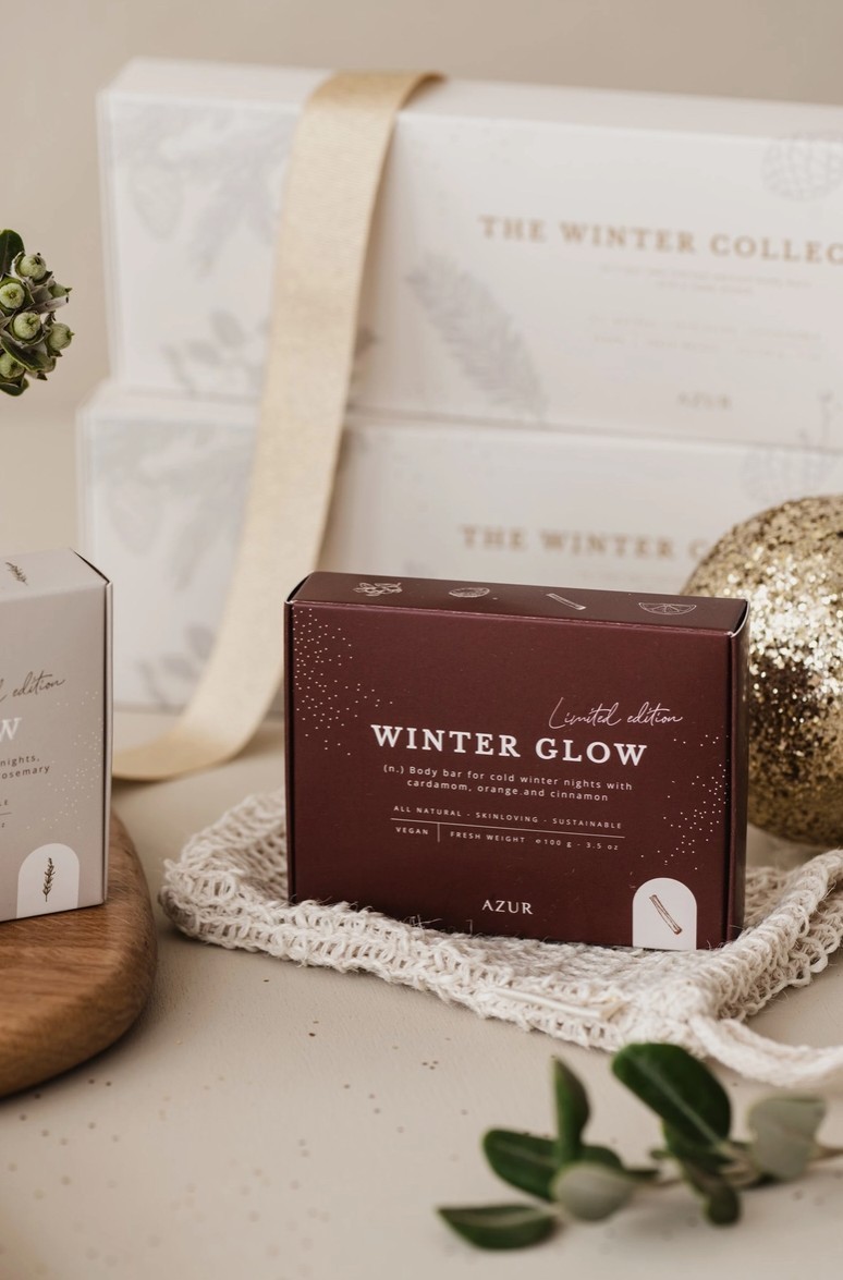 winter glow and scrub sponge from winter set azur