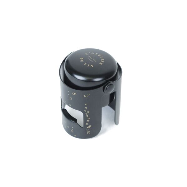 Metal sparkling wine bottle stopper with secure locking design in elegant Fancy the Pancy style
