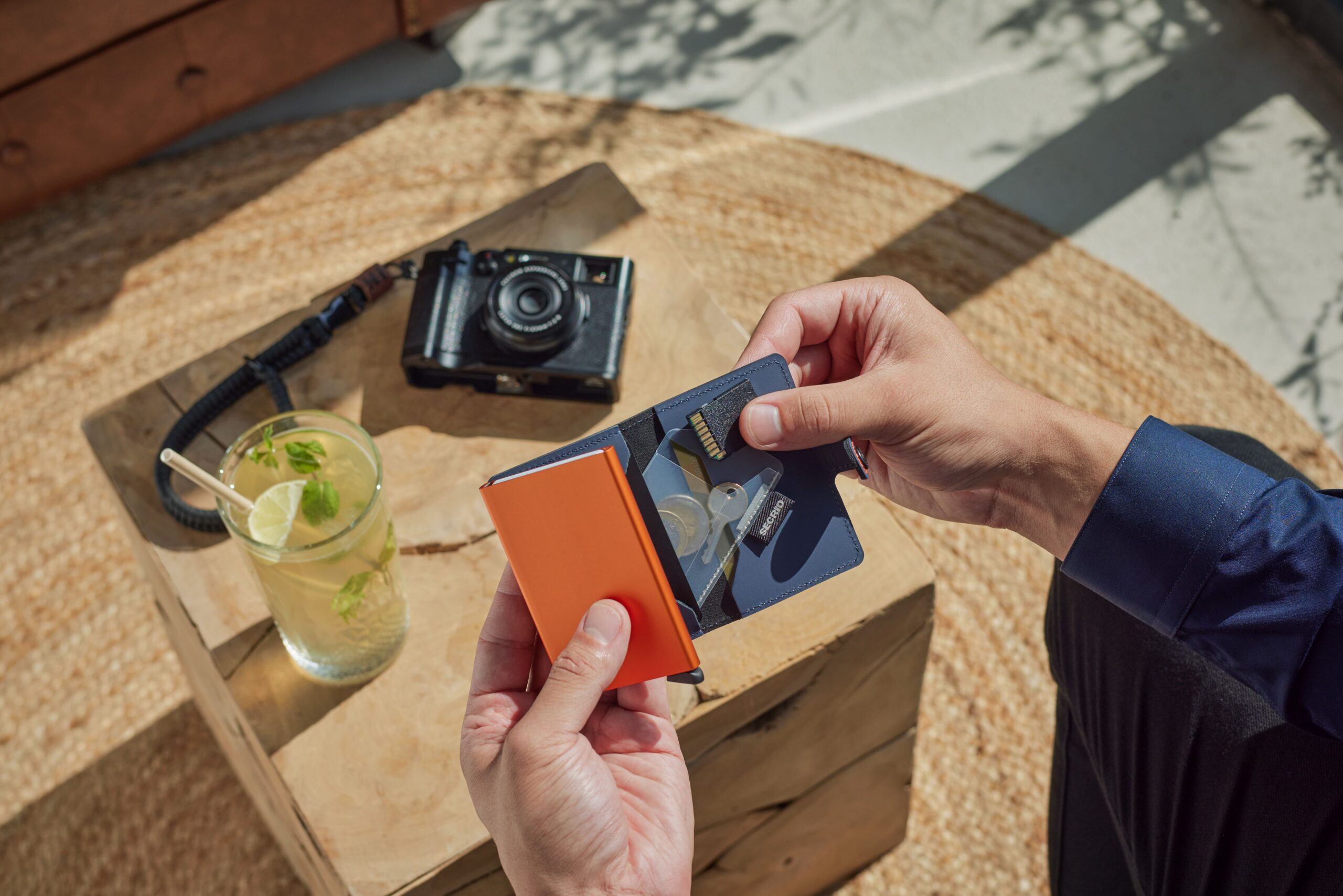 Secrid Coinpocket Transparent inside a wallet, showing the clear interior