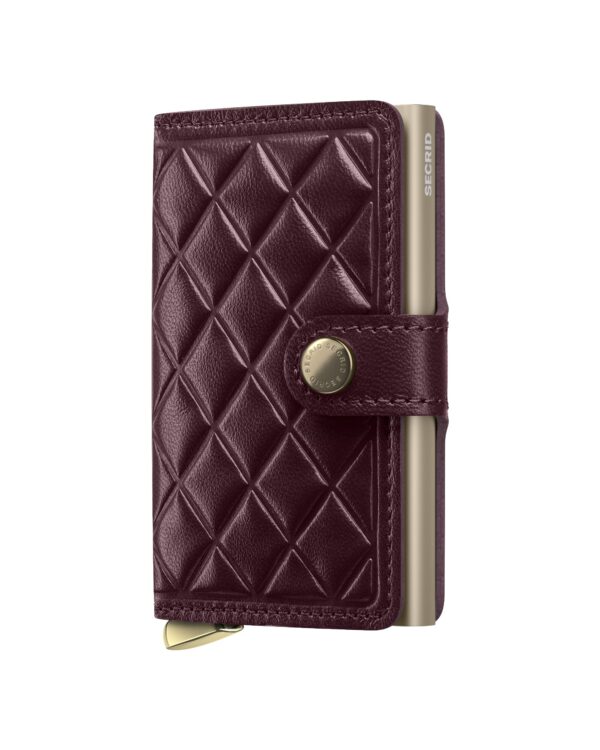 Secrid Miniwallet Premium+ Emboss Bordeaux met goudkleurige details