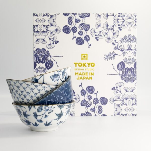 Japanse kommen met kraanvogel 500 ml – Flora Japonica Giftset (4 stuks)