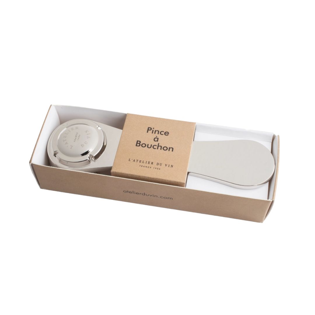 Champagne bottle opener with secure grip and clean, modern design