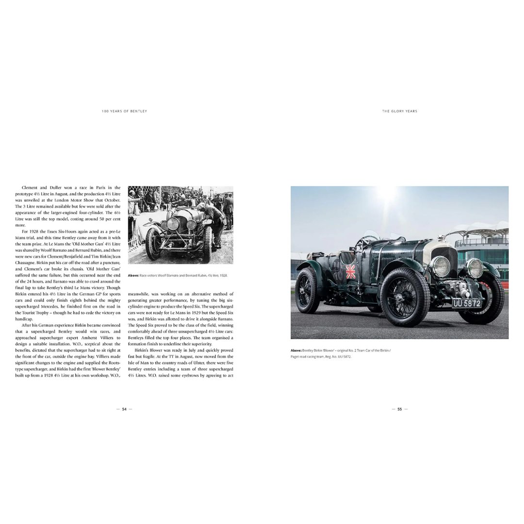 Bentley history coffee table book showcasing iconic Bentley models and racing heritage