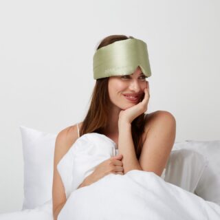 Luxe Zijden slaapmasker -Dore & Rose Olijfgroen