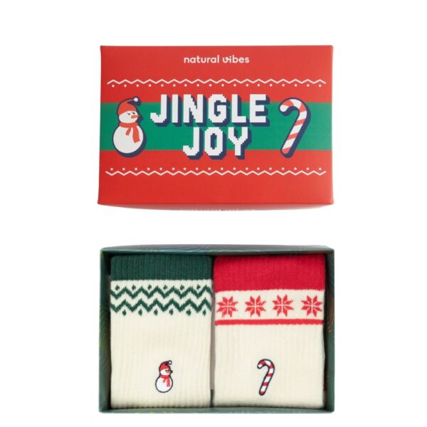 2-pack kerstsokken cadeau in feestelijke Jingle Joy designs