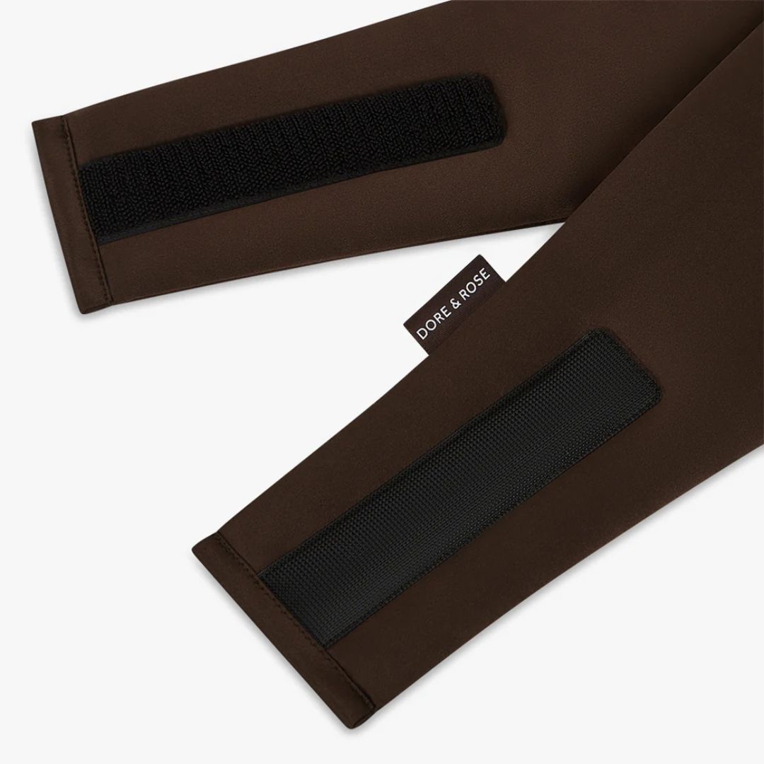 Brown silk sleep mask in Chocolate au Nuit by Dore & Rose made from mulberry silk for deep, comfortable sleep