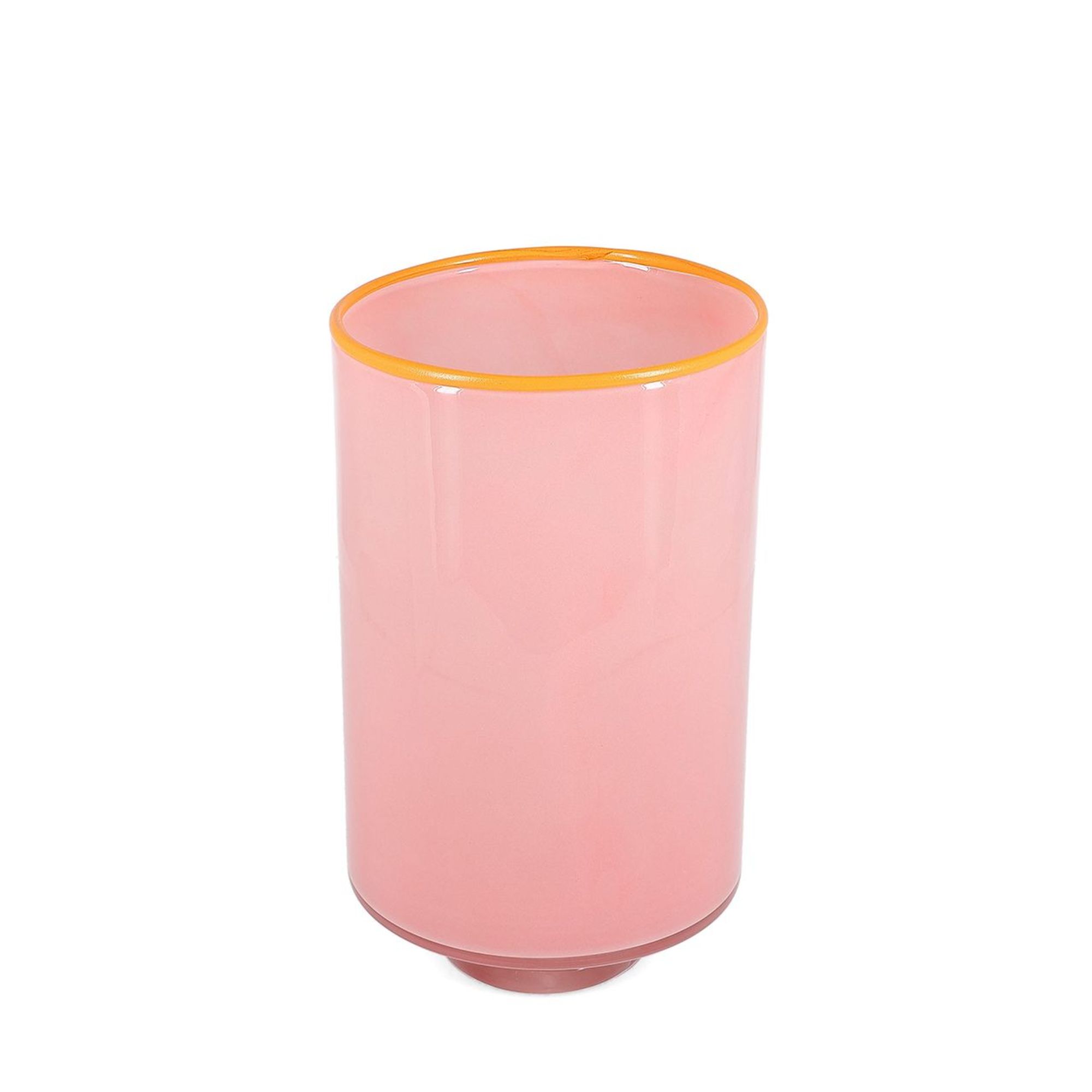 Small pink glass vase 21.5cm Milo blush cylindrical design