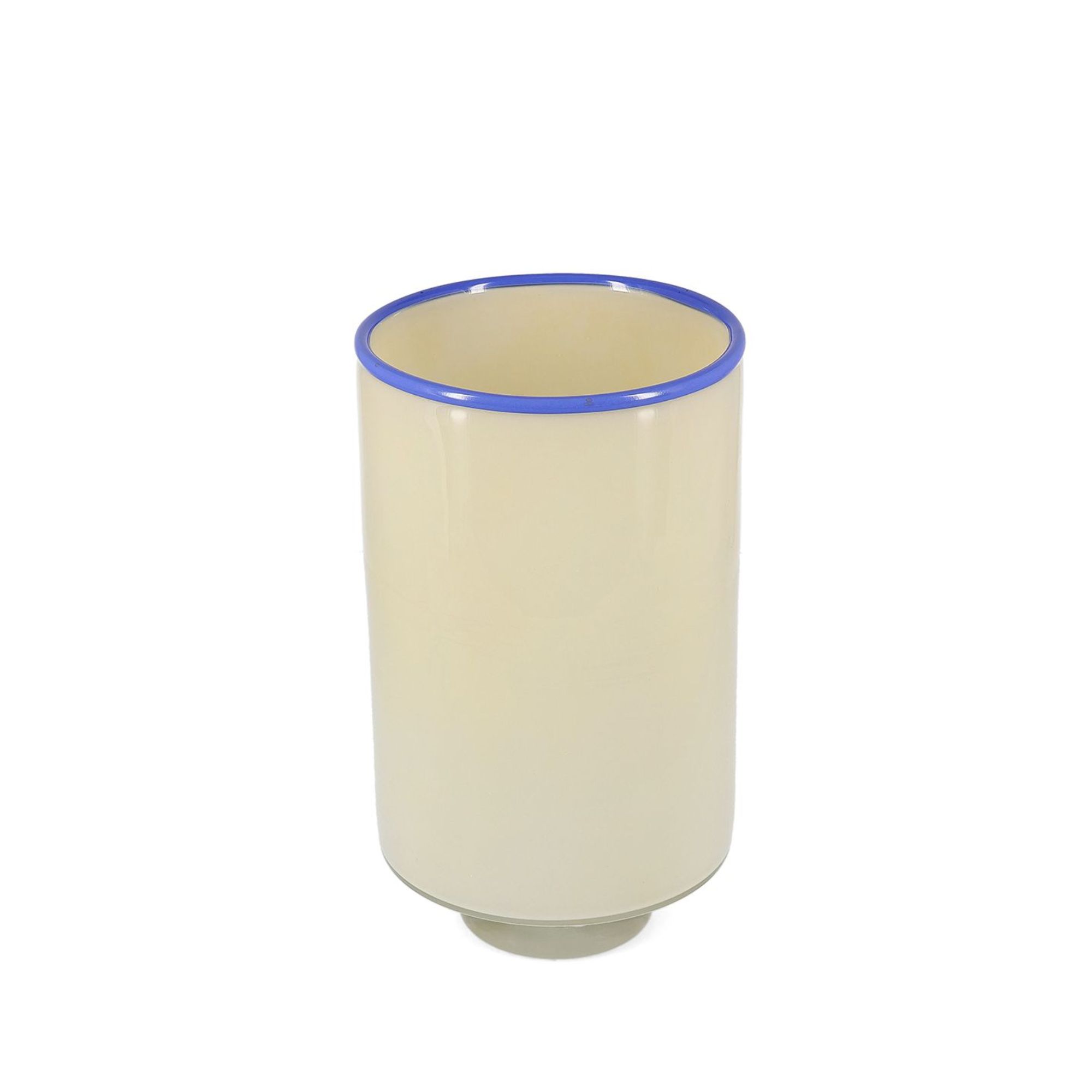 Cream white glass vase 21.5cm Milo modern cylindrical design