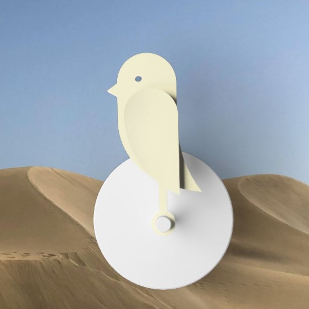 Birdie 2.0 indoor air quality monitor in Dune soft yellow mounted on wall