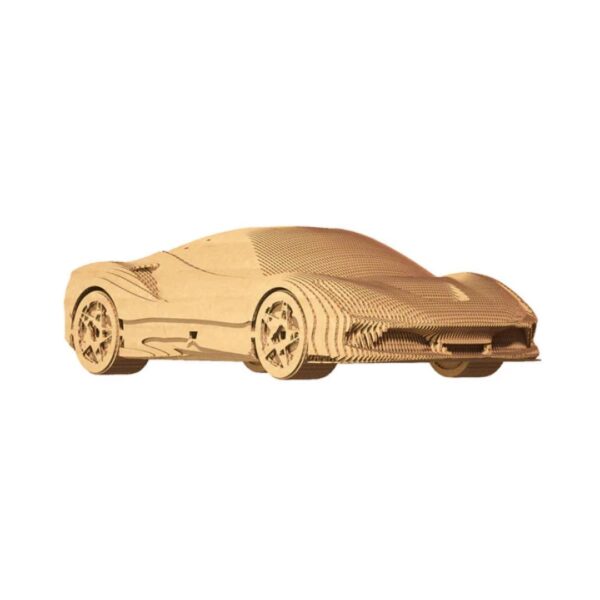 Ferrari 3D car puzzle by Cartonic assembled in layered cardboard design