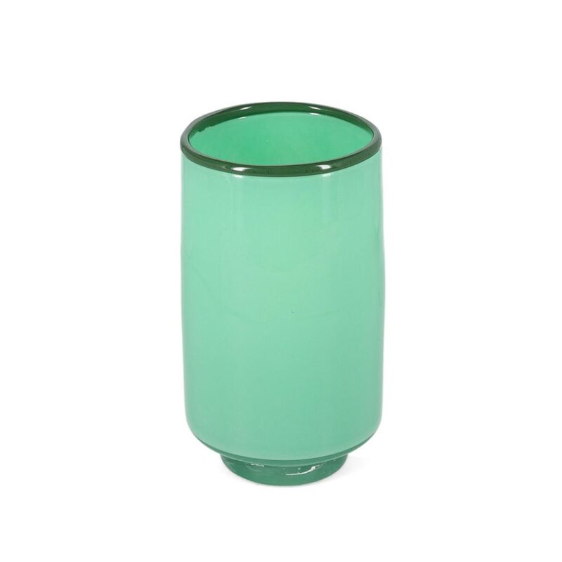 Green glass vase 21cm Milo pistachio modern design
