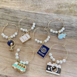 Wijnglas charms - Around the World