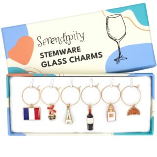 Wijnglas charms Frankrijk – Parisian Chic glasmarkeerders